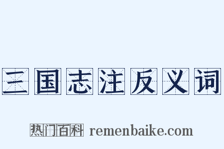 三国志注反义词是什么意思的图片
